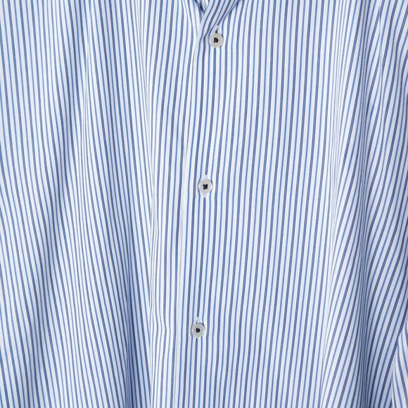 Banana Republic Men's Striped Dress Shirt Blue XL Strictly Business - Picture 4 of 10